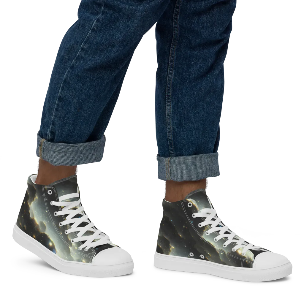 Rutkowski Nebula on Men's High Top Canvas Shoes — Right