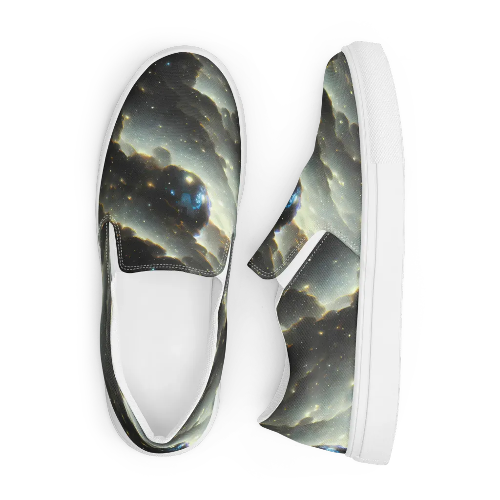 Rutkowski Nebula on Men's Slip-On Canvas Shoes — Front