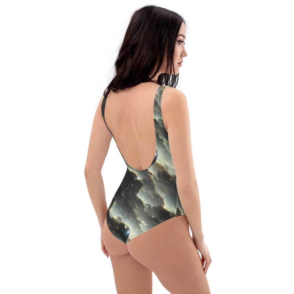 Rutkowski Nebula on One-Piece Swimsuit — Right Back