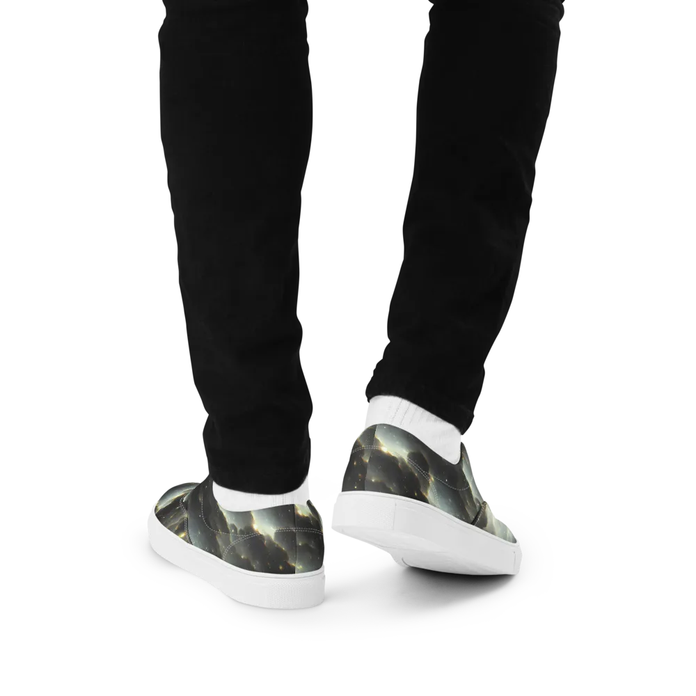 Rutkowski Nebula on Men's Lace-Up Canvas Shoes — Back