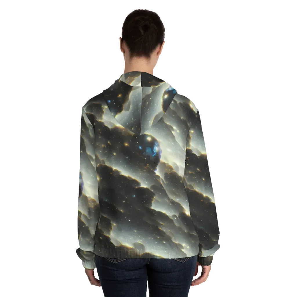 Rutkowski Nebula on Women's Full-Zip Hoodie — Back On Person