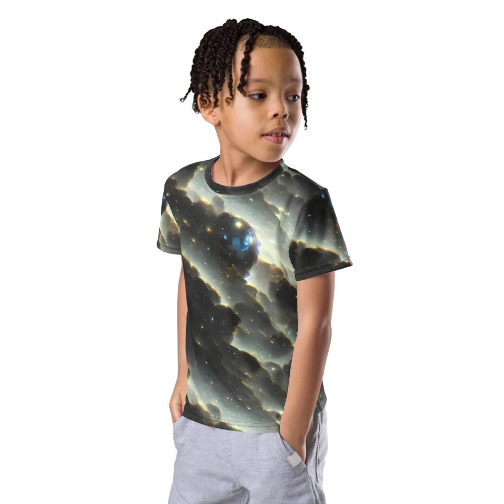 Rutkowski Nebula on Kids Crew Neck T-Shirt — Left Front