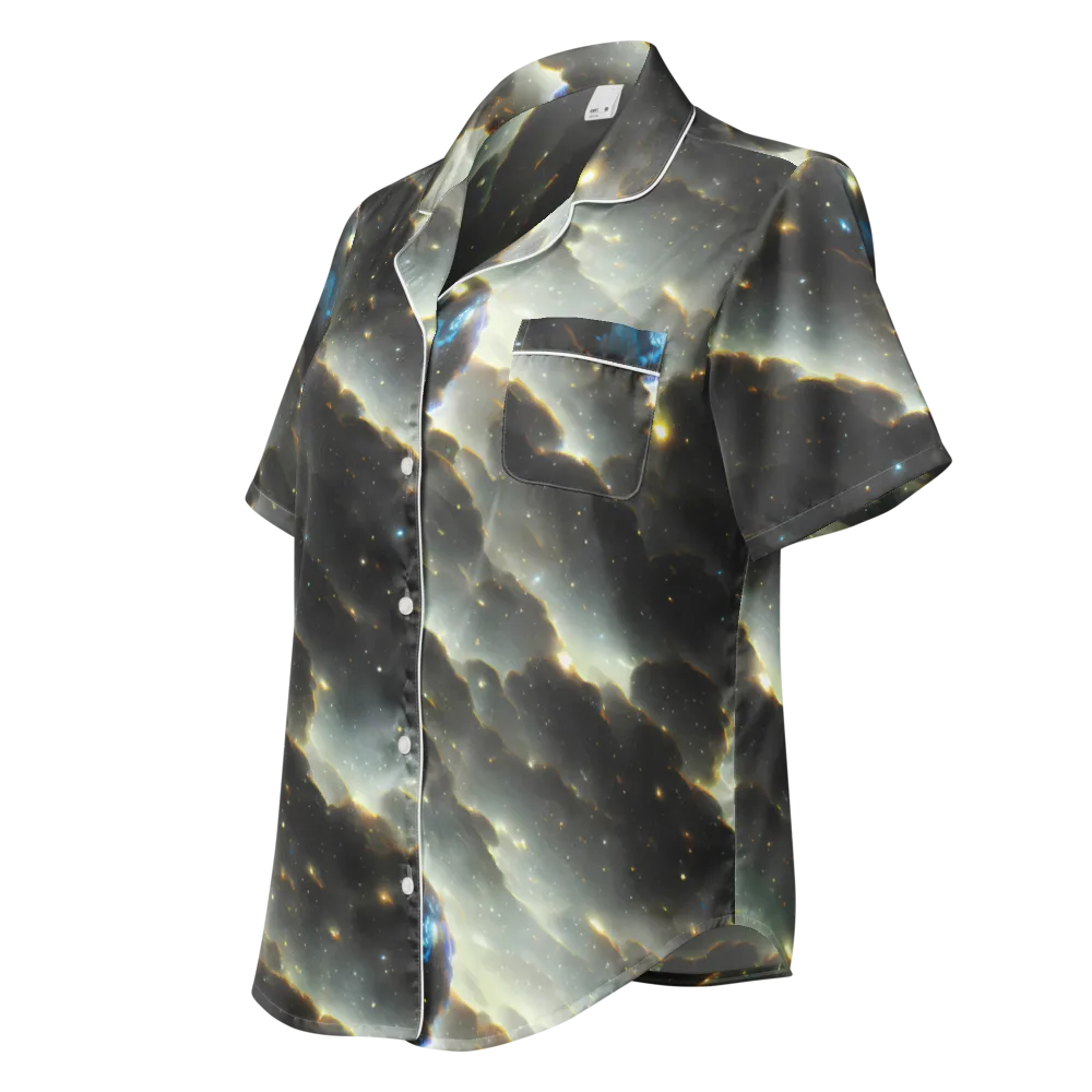 Rutkowski Nebula on Women's Short Sleeve Pajama Top — Left Front