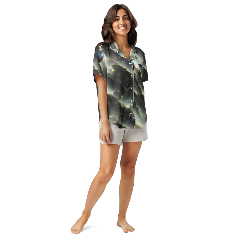 Rutkowski Nebula on Women's Short Sleeve Pajama Top — Front