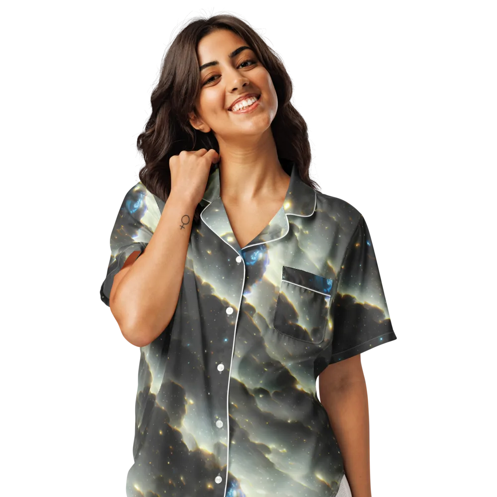 Rutkowski Nebula on Women's Short Sleeve Pajama Top — Front