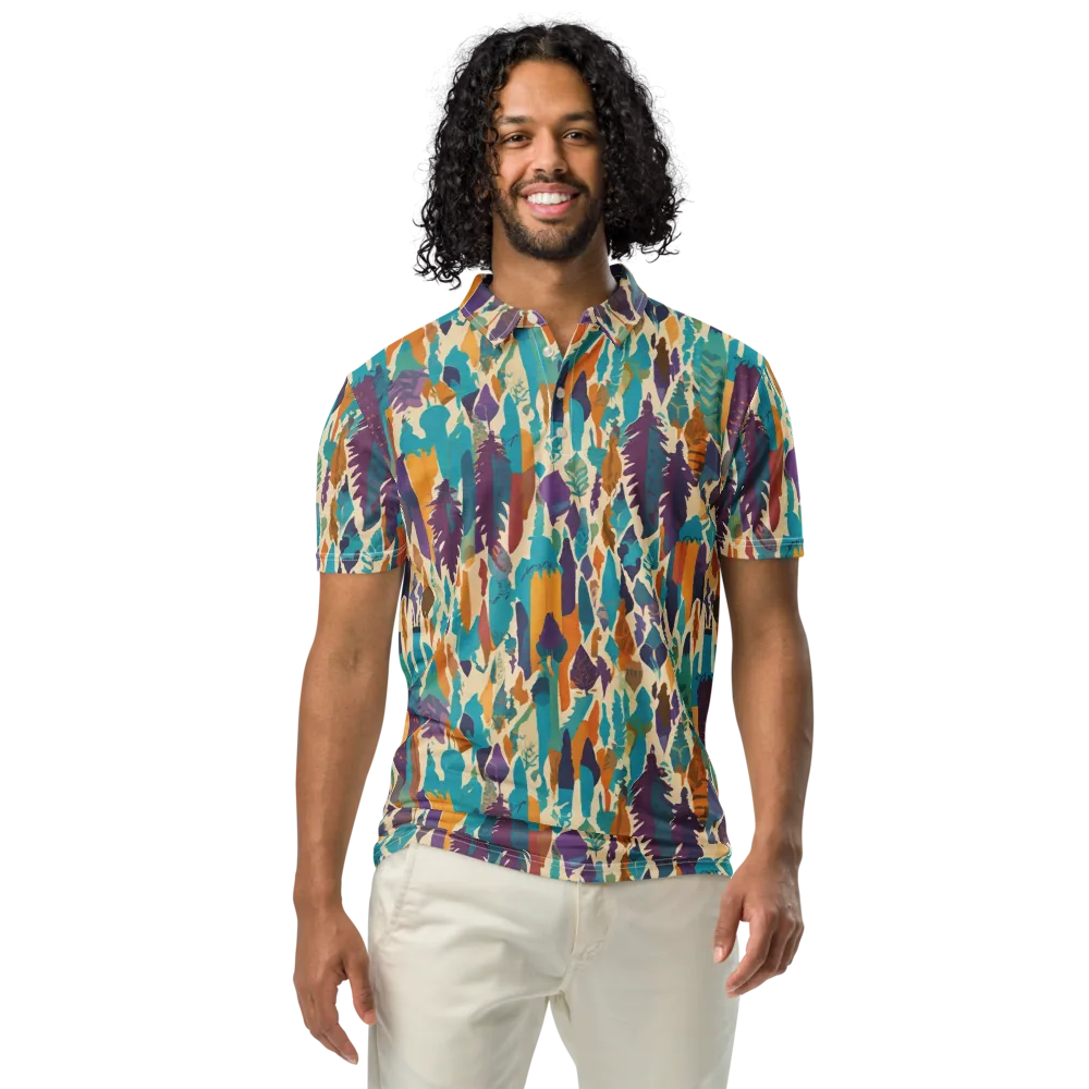 Turquoise Thicket on Men's Slim Fit Polo Shirt — Front