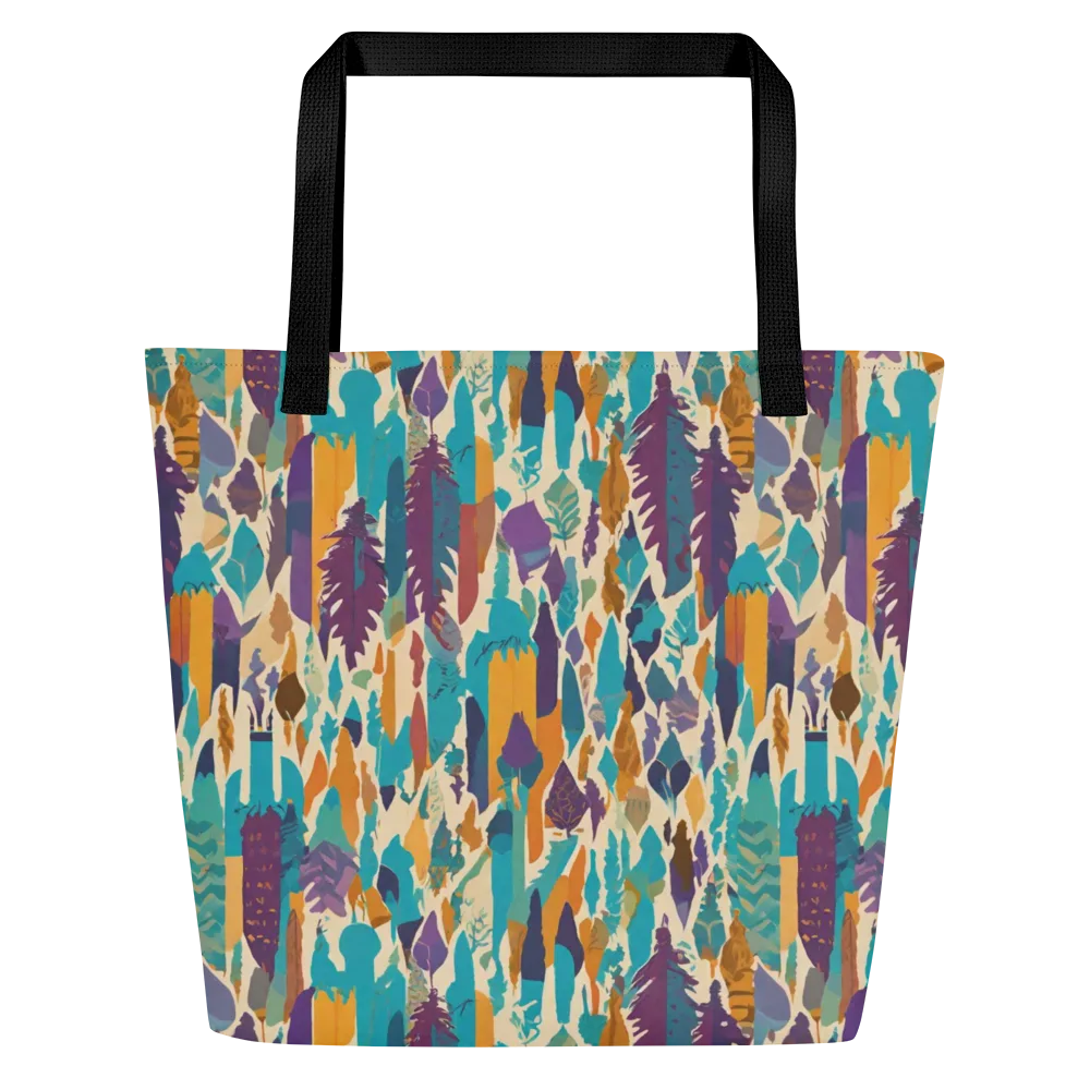 Turquoise Thicket on Large Tote Bag W/ Pocket — Front