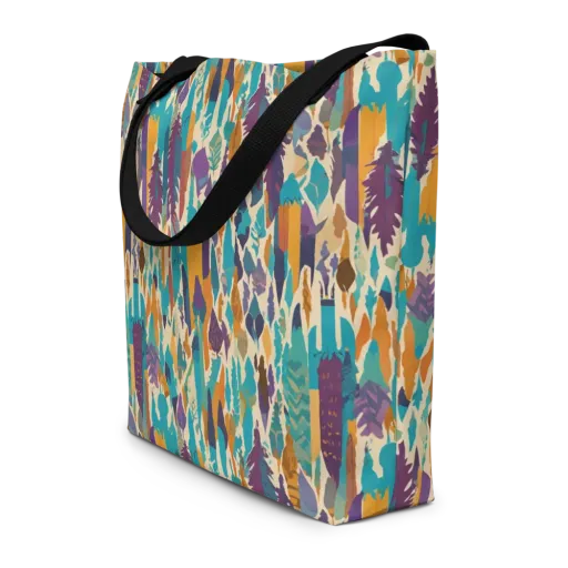 Turquoise Thicket on Large Tote Bag W/ Pocket