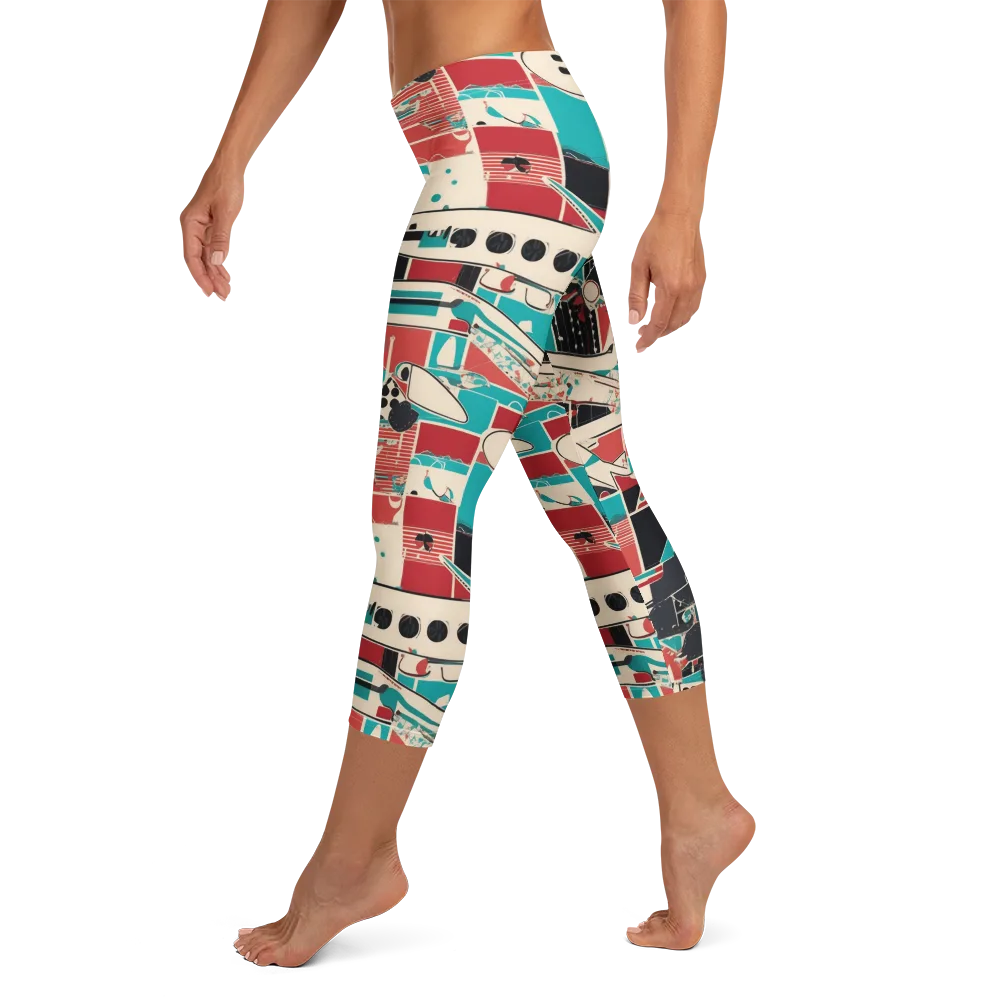 Jet Set Geometry on Capri Leggings — Left
