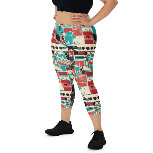 Jet Set Geometry on a Capri Leggings