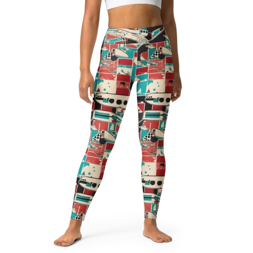 Jet Set Geometry on a Yoga Leggings
