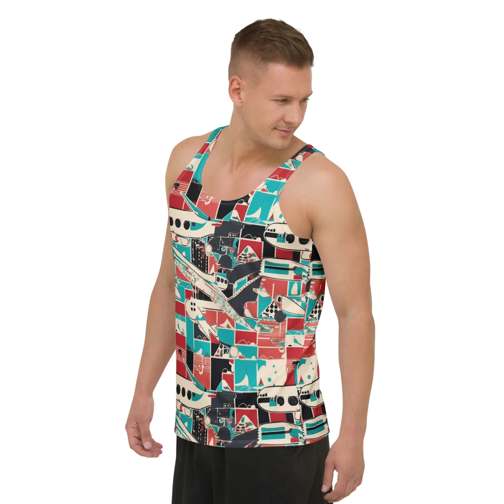 Jet Set Geometry on Men's Tank Top — Left Front
