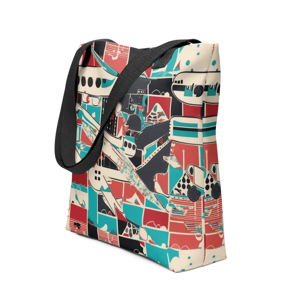 Jet Set Geometry on Tote Bag — Front