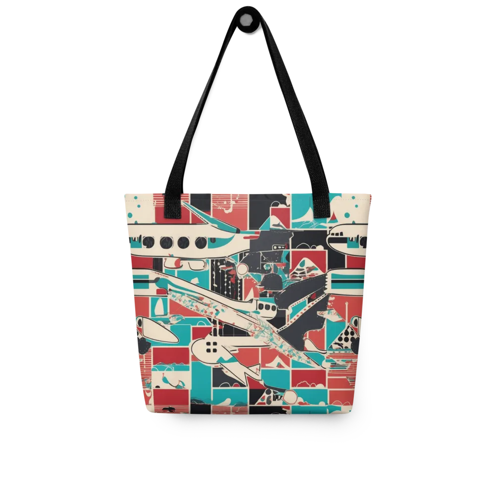 Jet Set Geometry on Tote Bag — Front