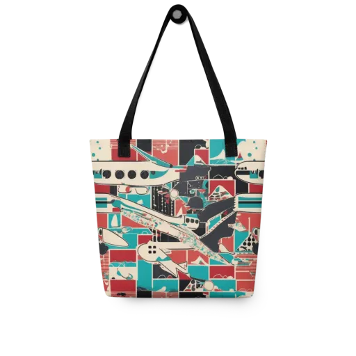 Jet Set Geometry on a Tote Bag