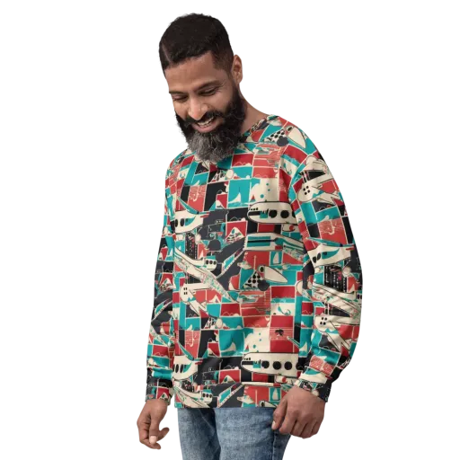 Jet Set Geometry on a Sweatshirt