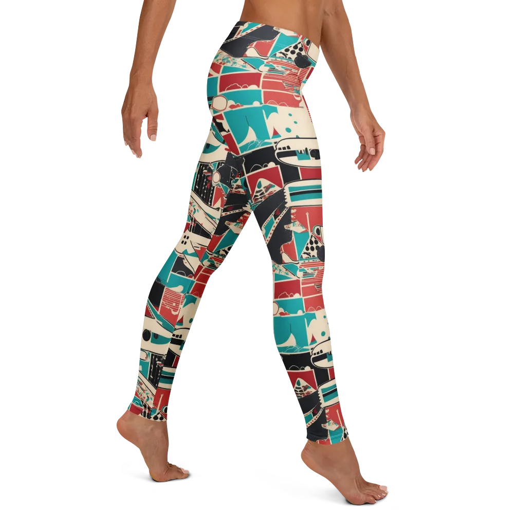 Jet Set Geometry on Leggings — Right
