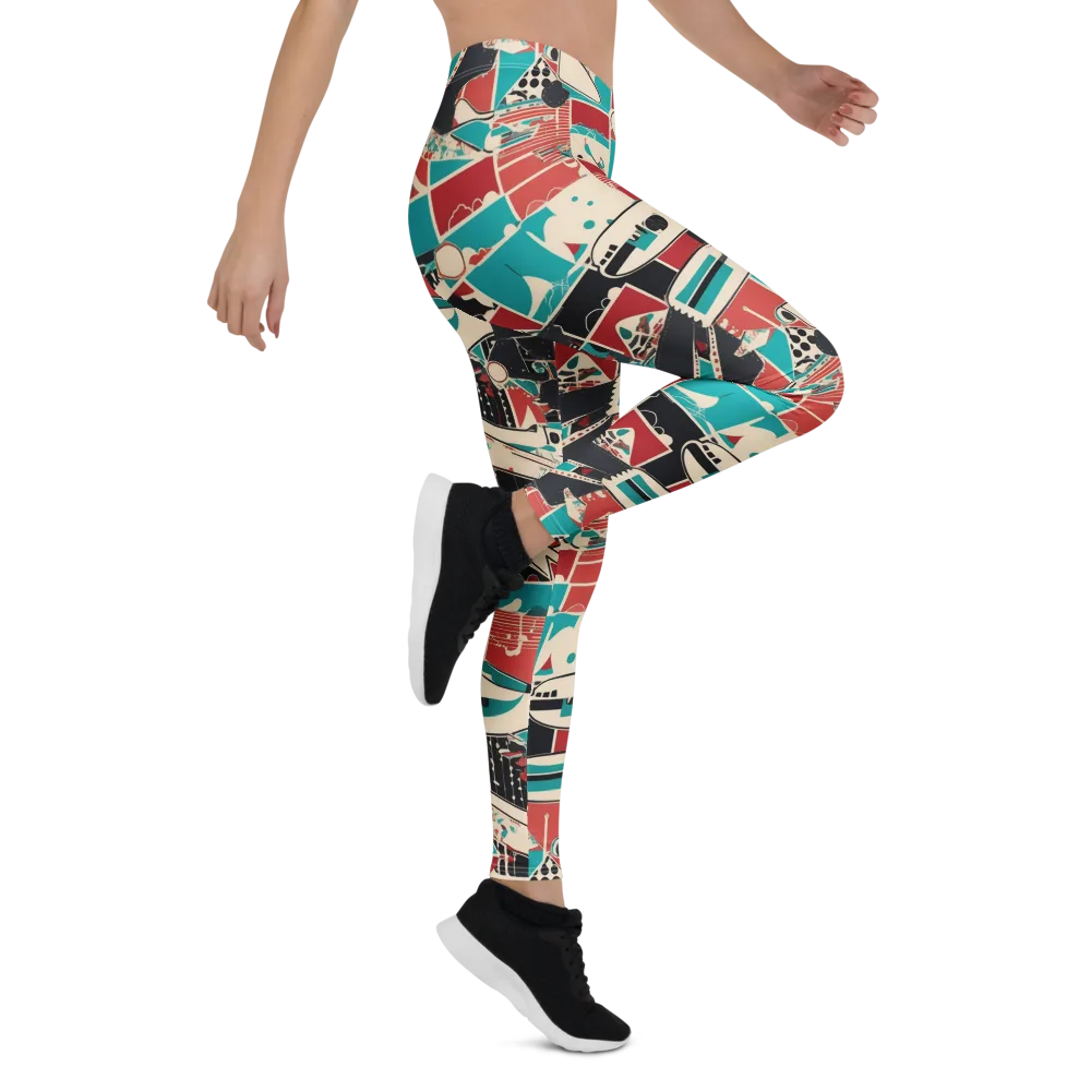 Jet Set Geometry on Leggings — Right
