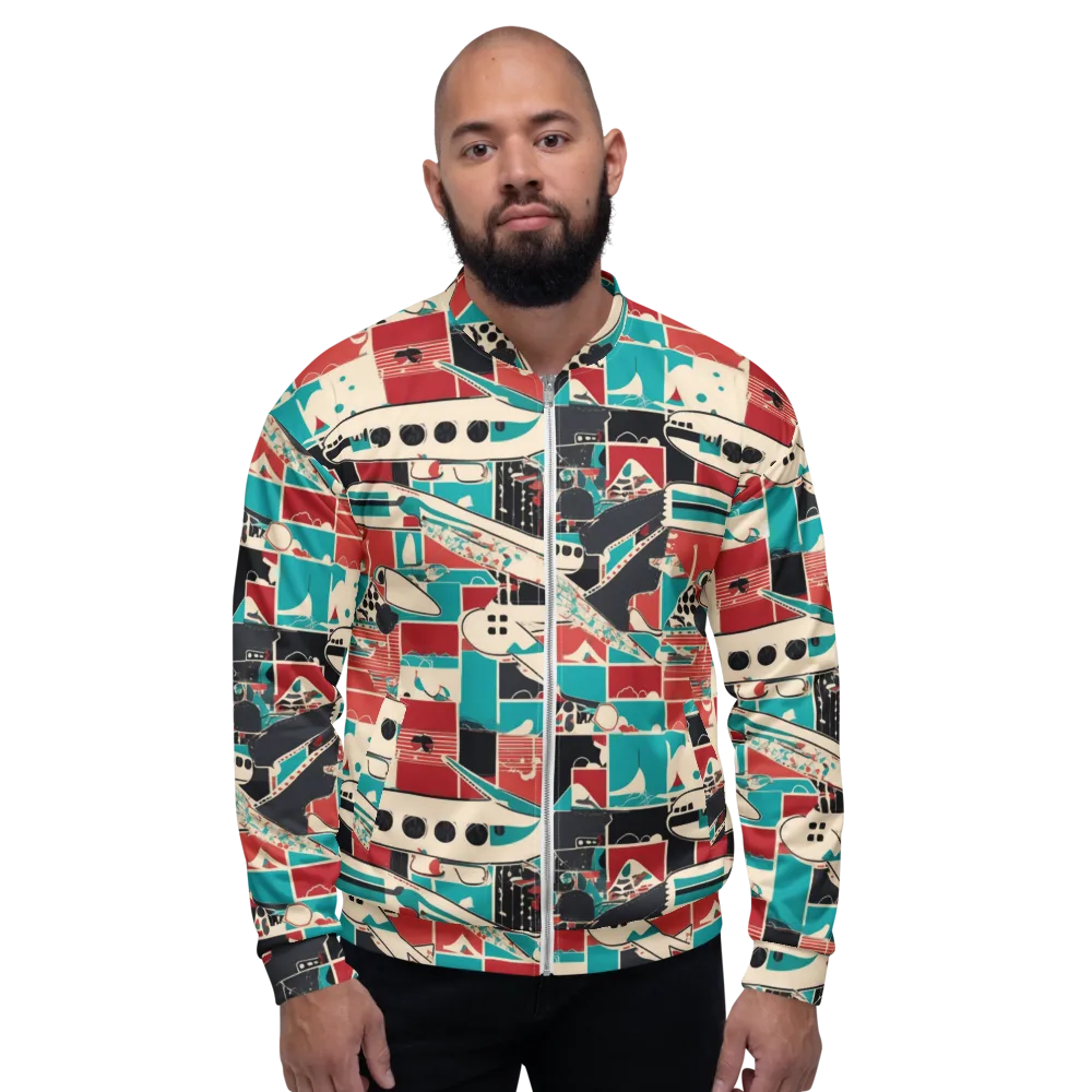 Jet Set Geometry on Bomber Jacket — Front