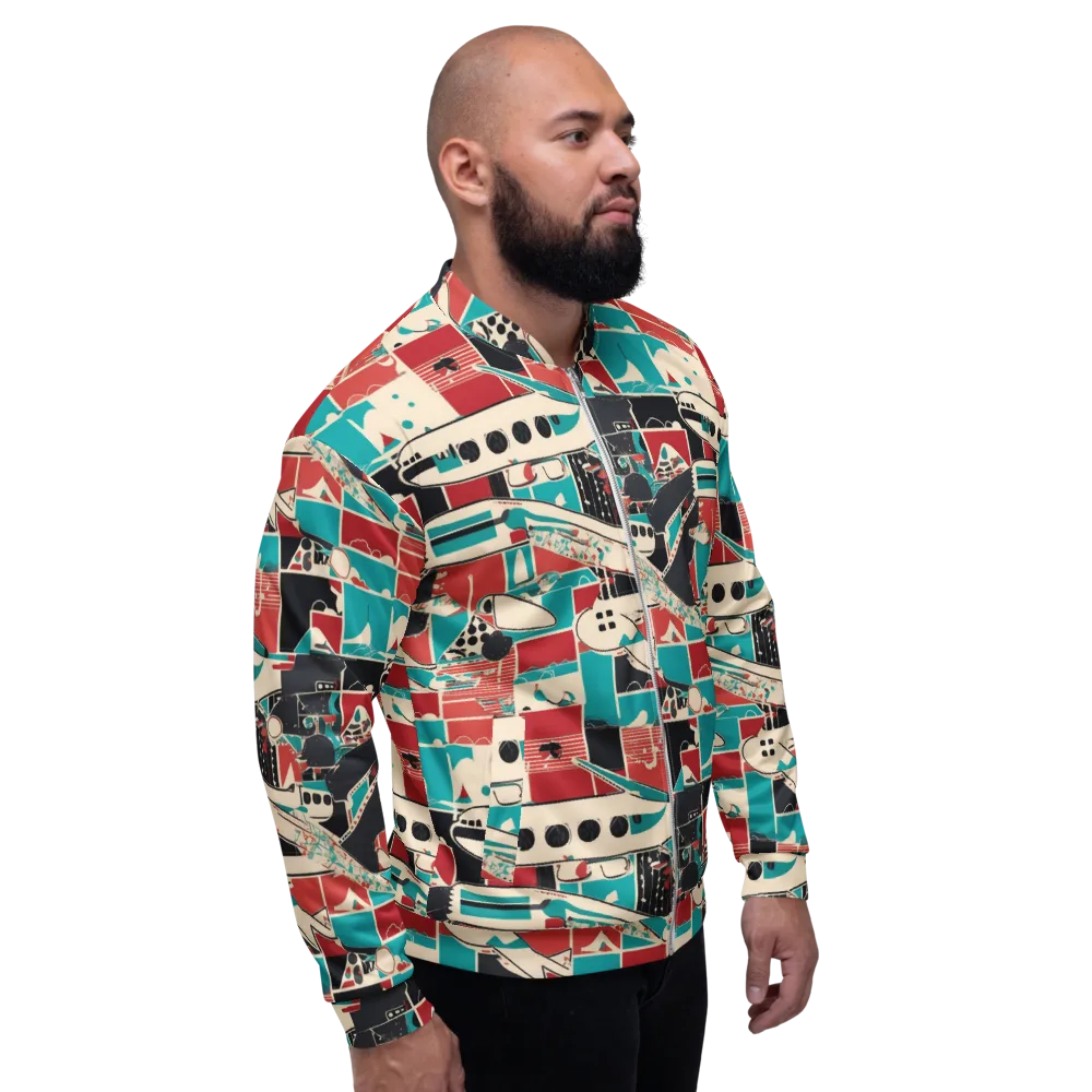 Jet Set Geometry on Bomber Jacket — Right