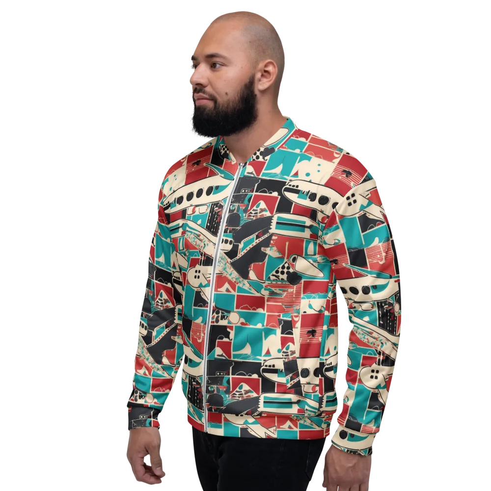 Jet Set Geometry on Bomber Jacket — Left