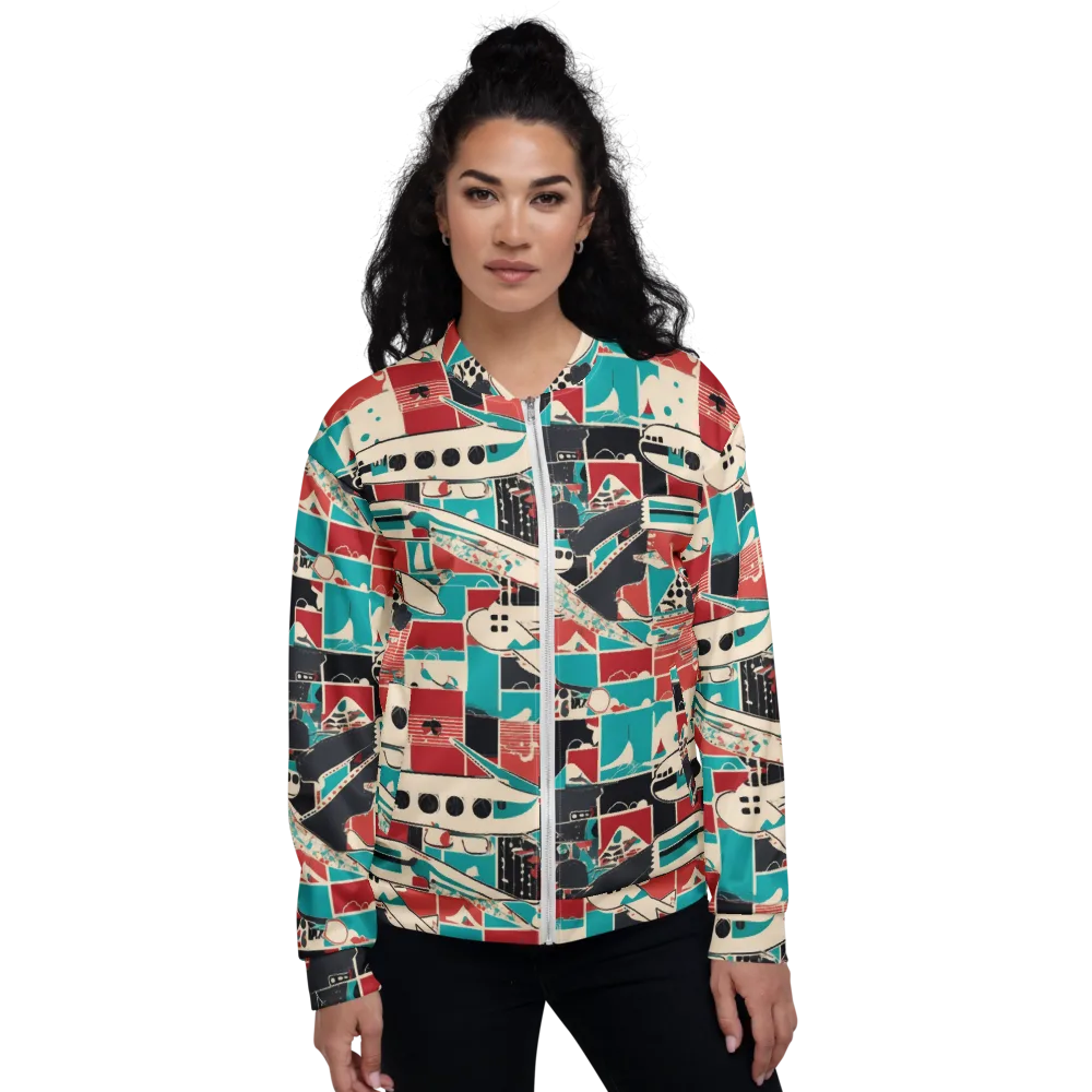 Jet Set Geometry on Bomber Jacket — Front