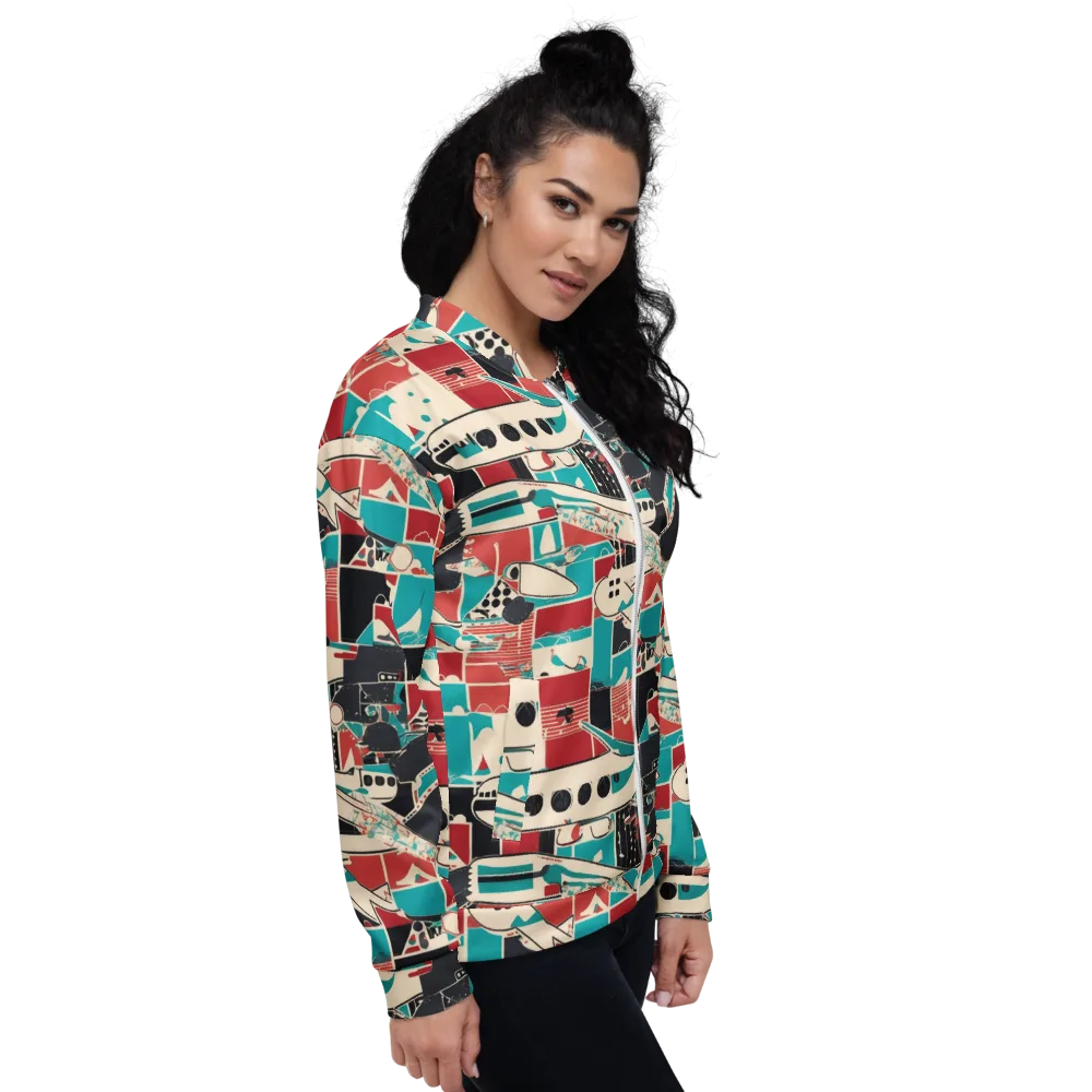 Jet Set Geometry on Bomber Jacket — Right