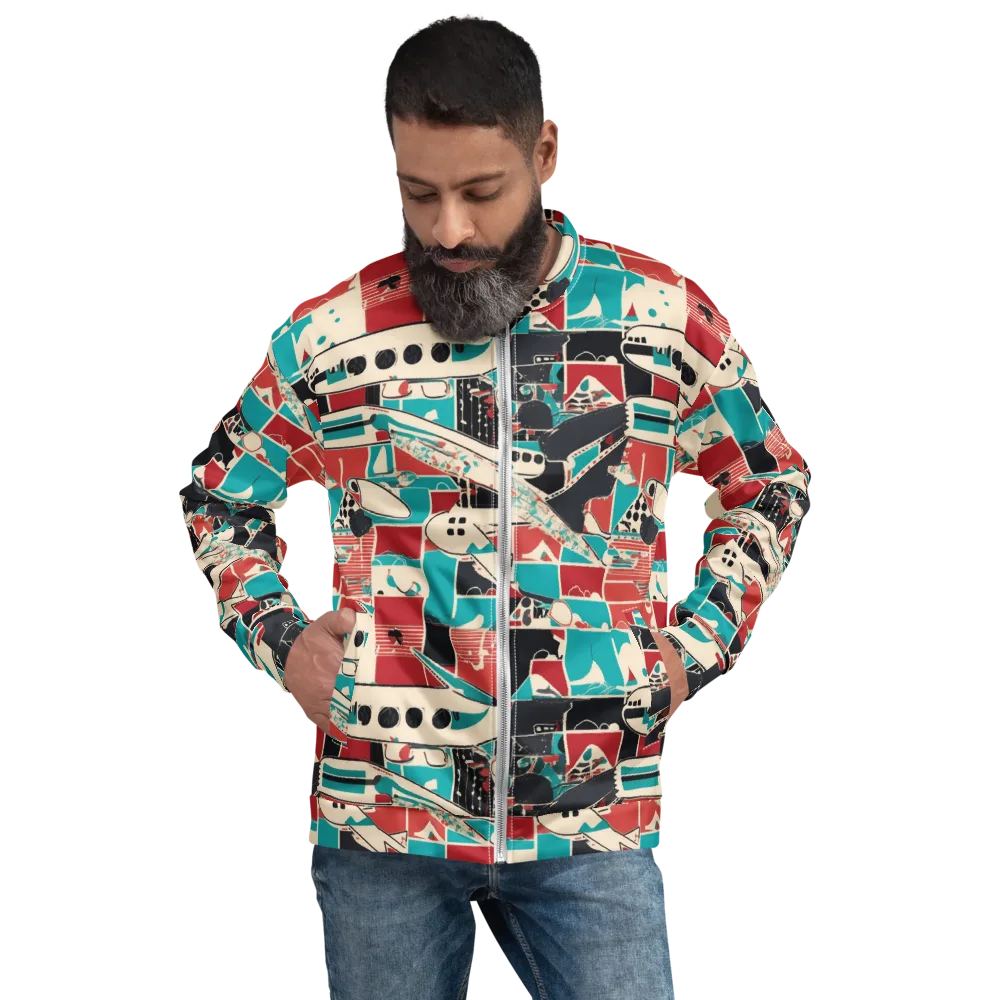 Jet Set Geometry Bomber Jacket on model