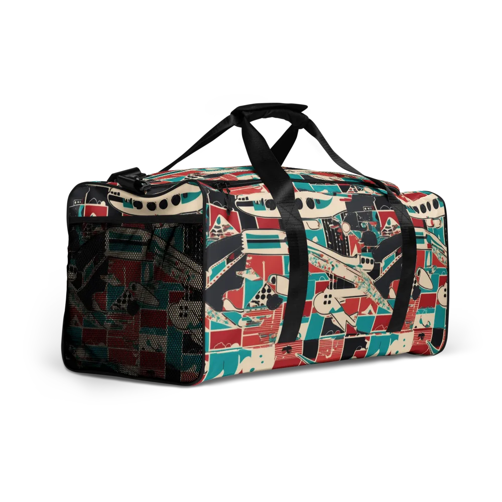 Jet Set Geometry on Duffle Bag — Right Front