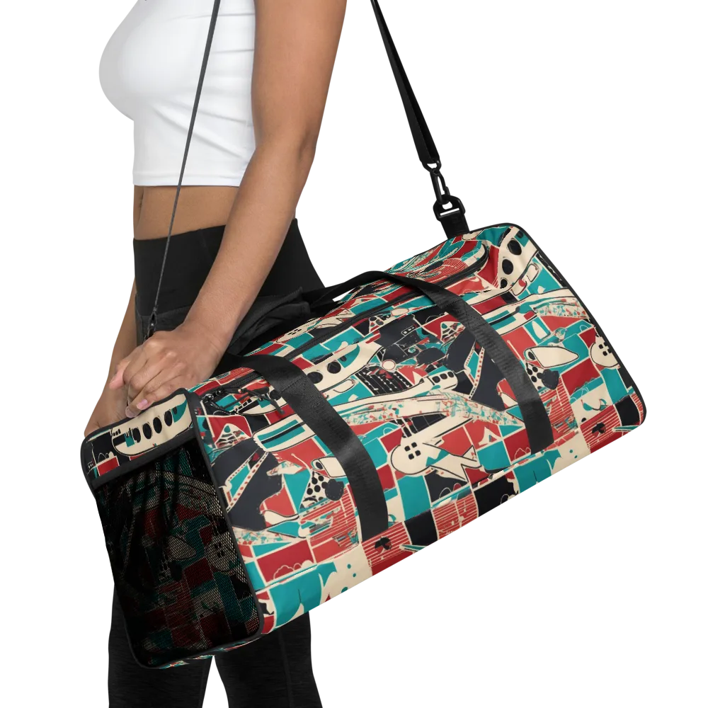 Jet Set Geometry on Duffle Bag — Front