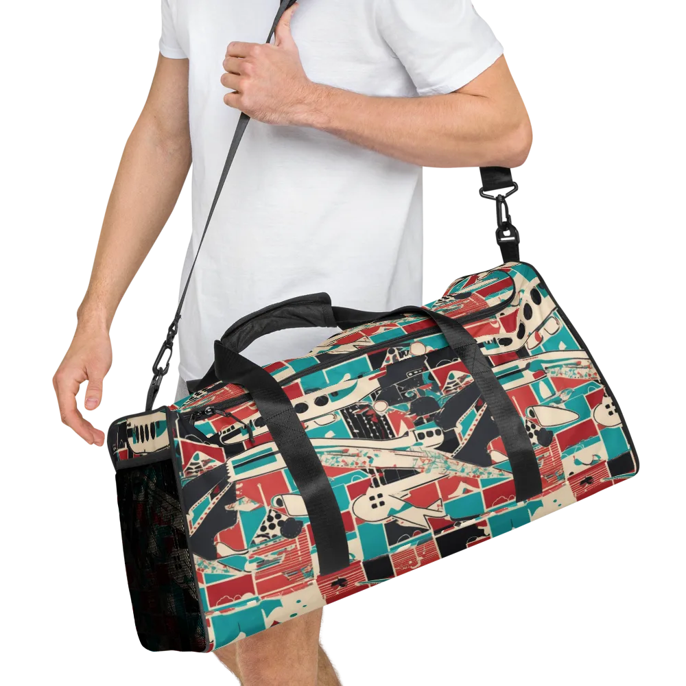 Jet Set Geometry on Duffle Bag — Right Front