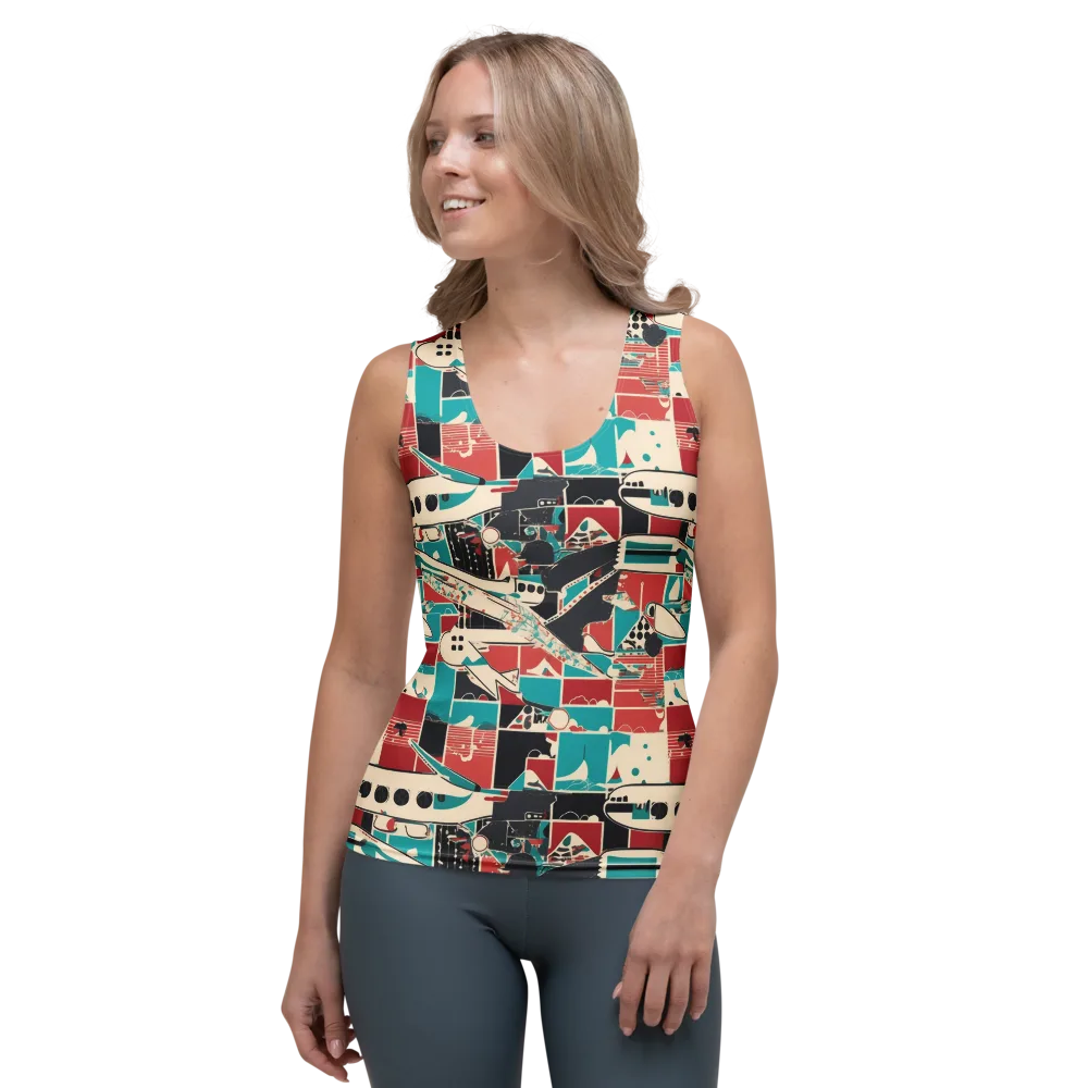 Jet Set Geometry on Women's Tank Top — Front