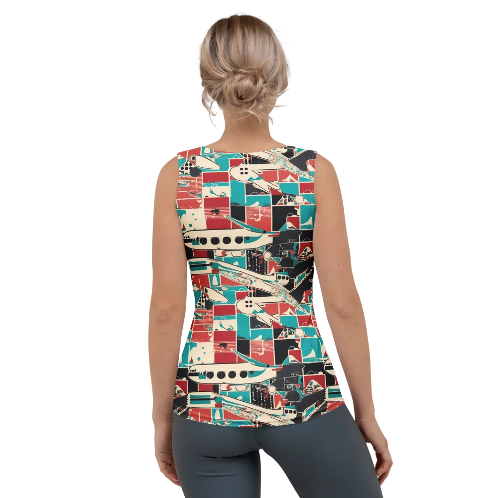 Jet Set Geometry on Women's Tank Top — Back