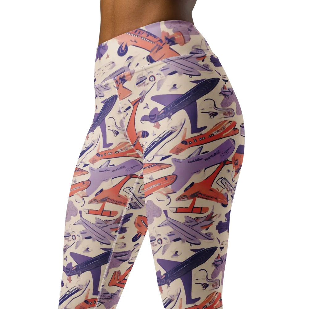 Cloudline Fleet on Yoga Leggings — Left Front