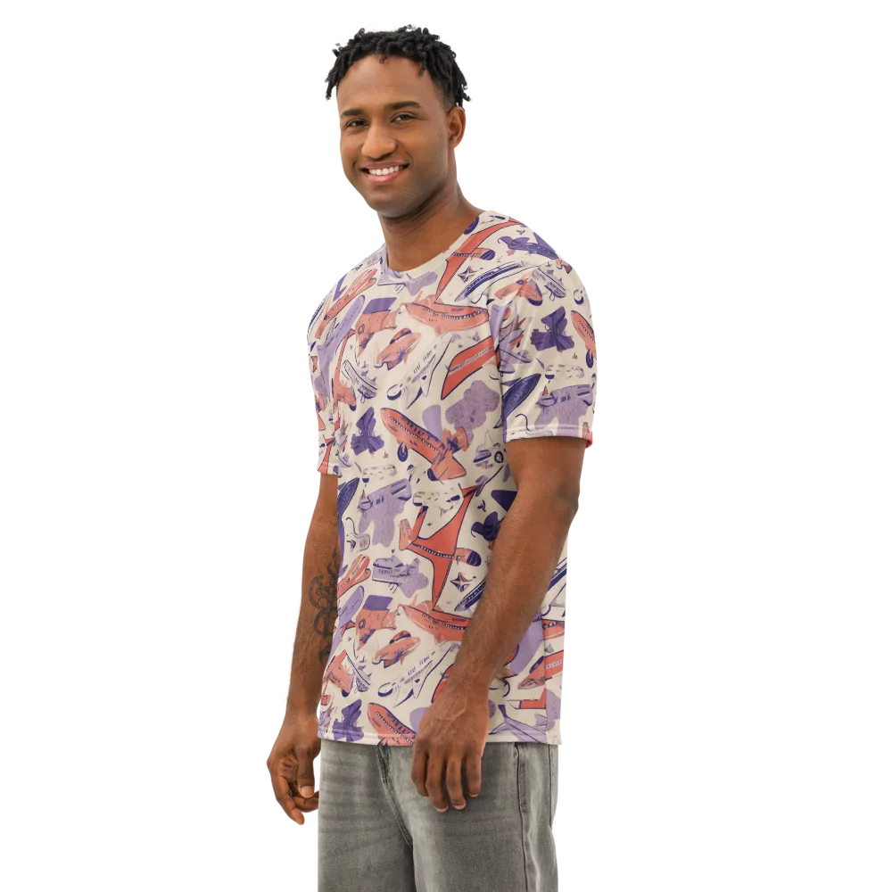Cloudline Fleet on Men's Cotton Crew Neck T-Shirt — Left Front