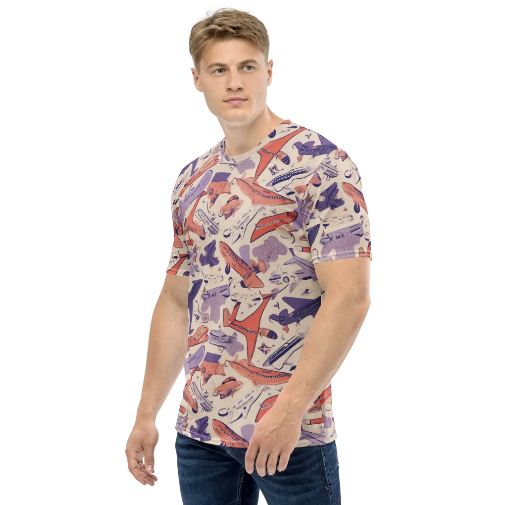 Cloudline Fleet on Men's Crew Neck T-Shirt — Left