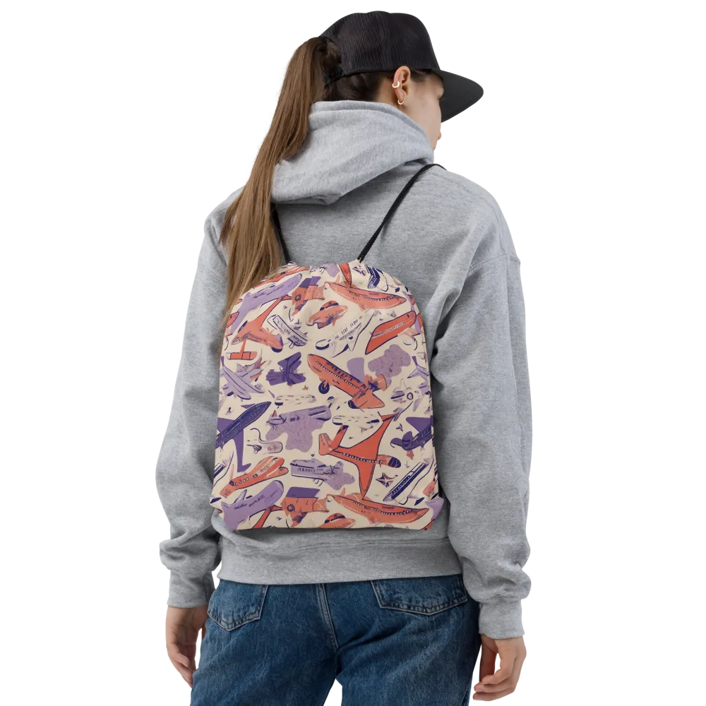 Cloudline Fleet on Drawstring Bag — Front