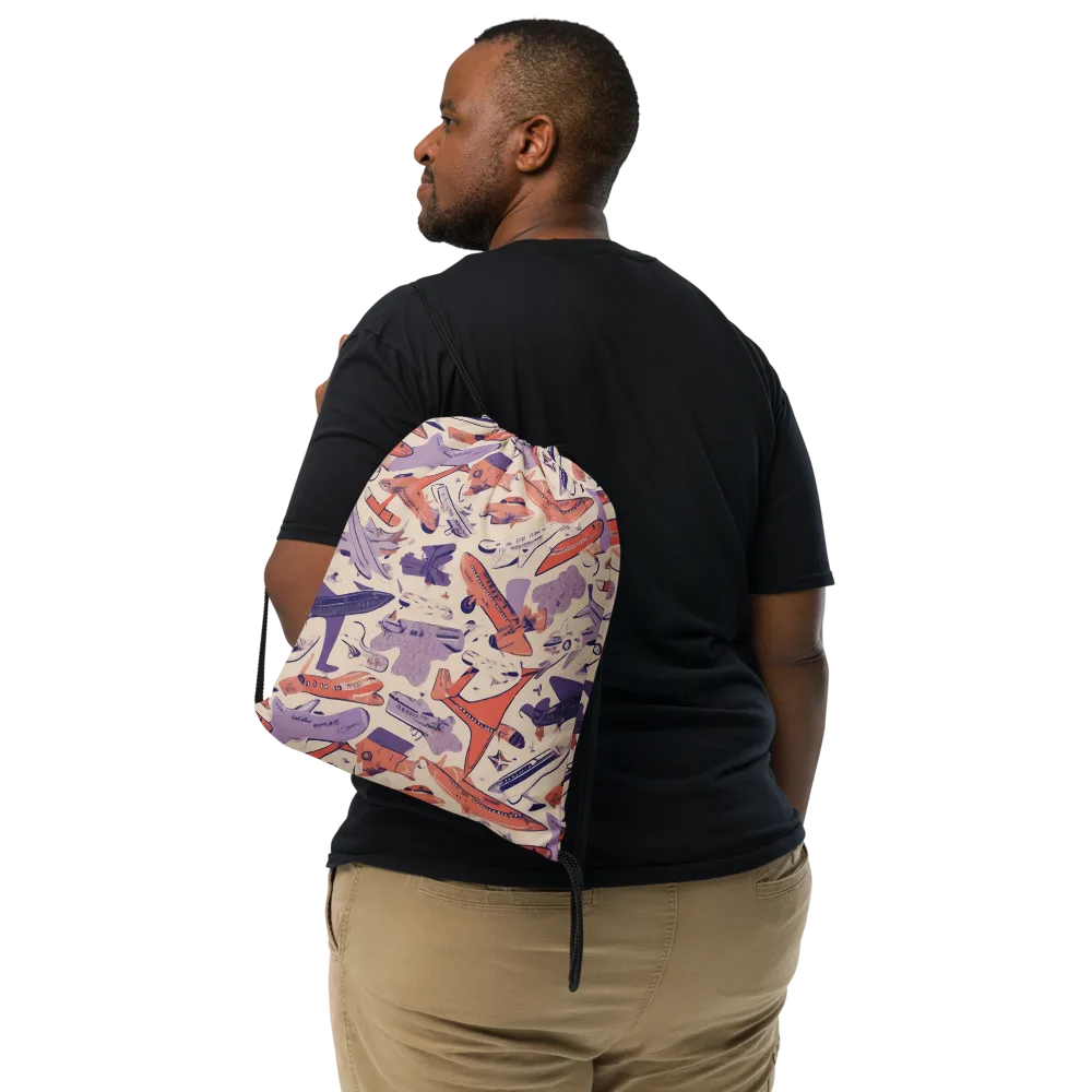 Cloudline Fleet on Drawstring Bag — Front