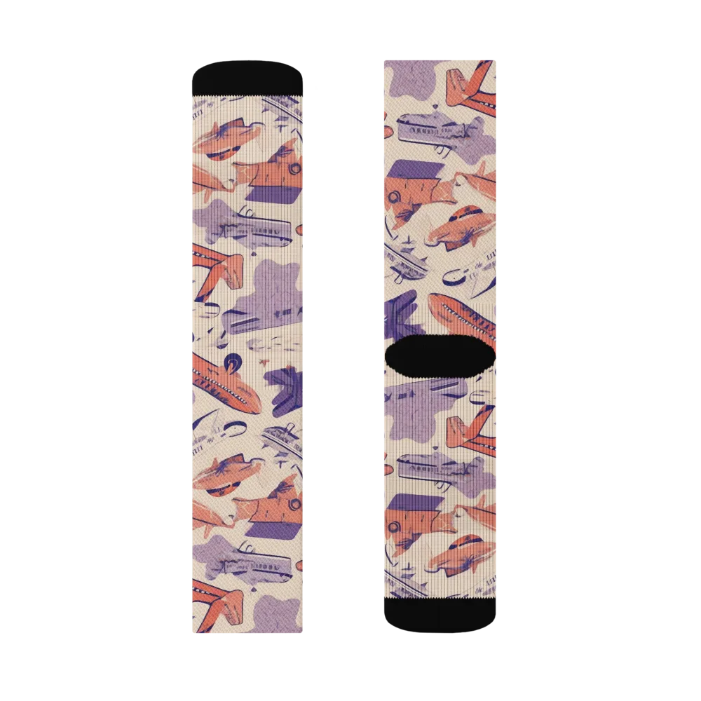 Cloudline Fleet on Socks — Left Sock