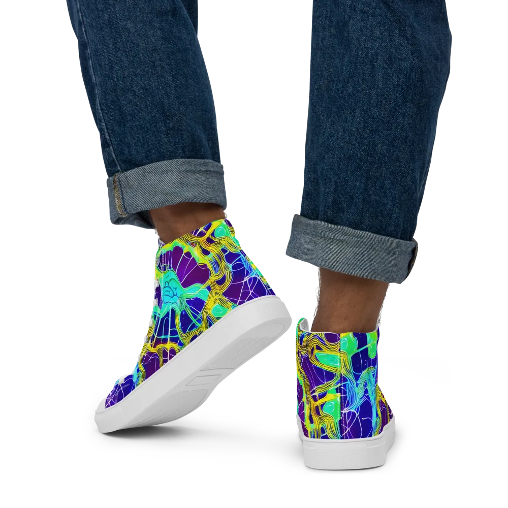 Caroline Gotch on Men's High Top Canvas Shoes — Back