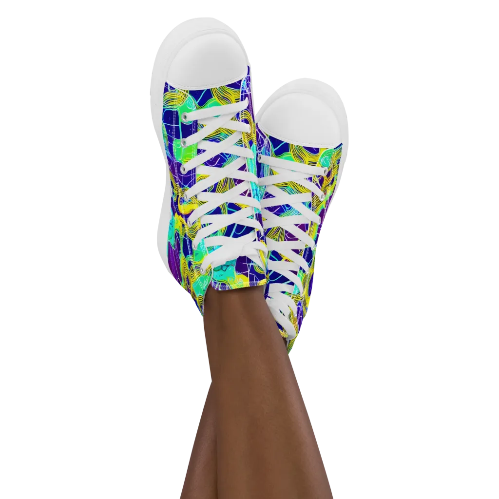 Caroline Gotch on Women's High Top Canvas Shoes — Front