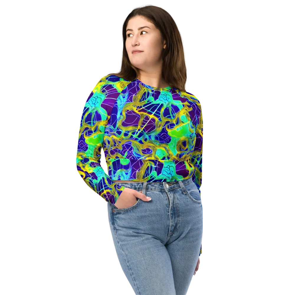 Caroline Gotch on Long Sleeve Crop Top — Front