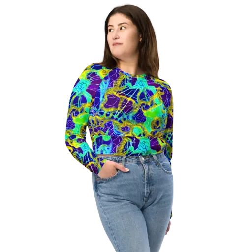 Caroline Gotch on a Long Sleeve Crop Top