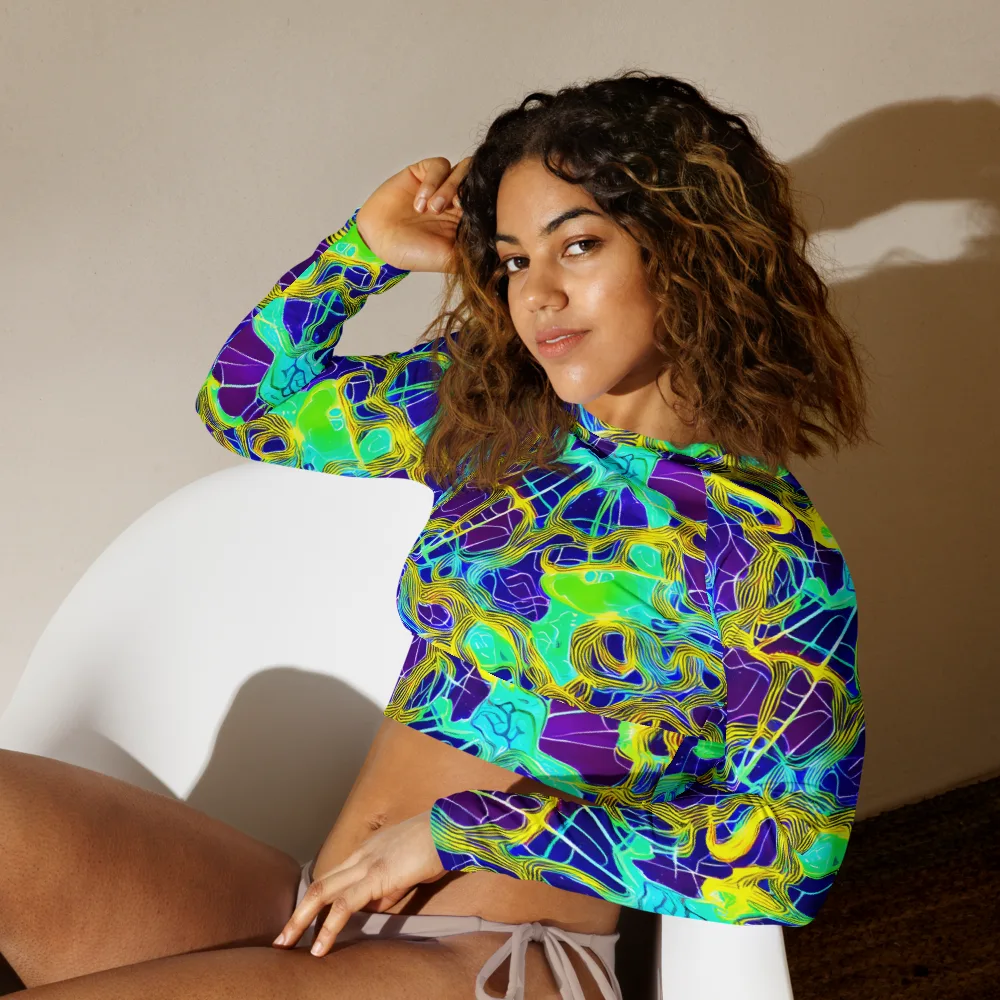 Caroline Gotch on Long Sleeve Crop Top — Left Front