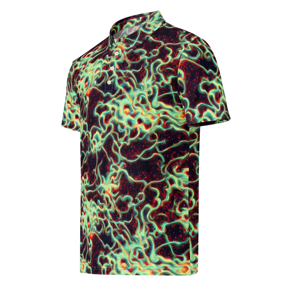 Chimeric Currents on Men's Slim Fit Polo Shirt — Left Front