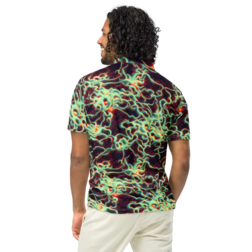 Chimeric Currents on Men's Slim Fit Polo Shirt — Back