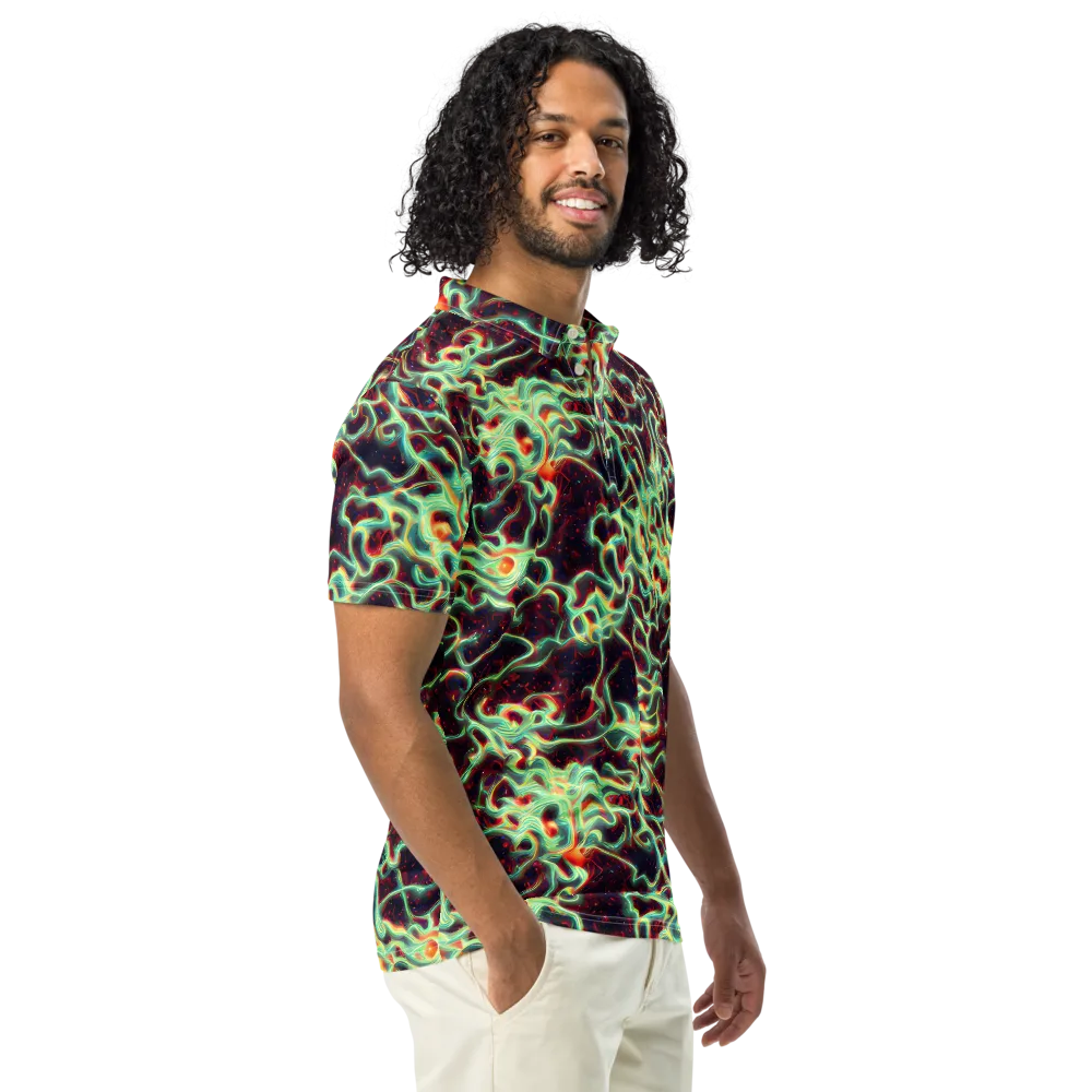 Chimeric Currents on Men's Slim Fit Polo Shirt — Right Front