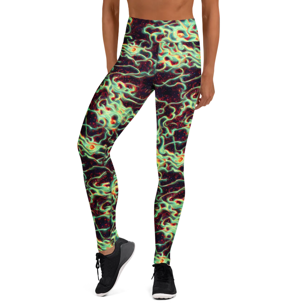 Chimeric Currents on Yoga Leggings — Front