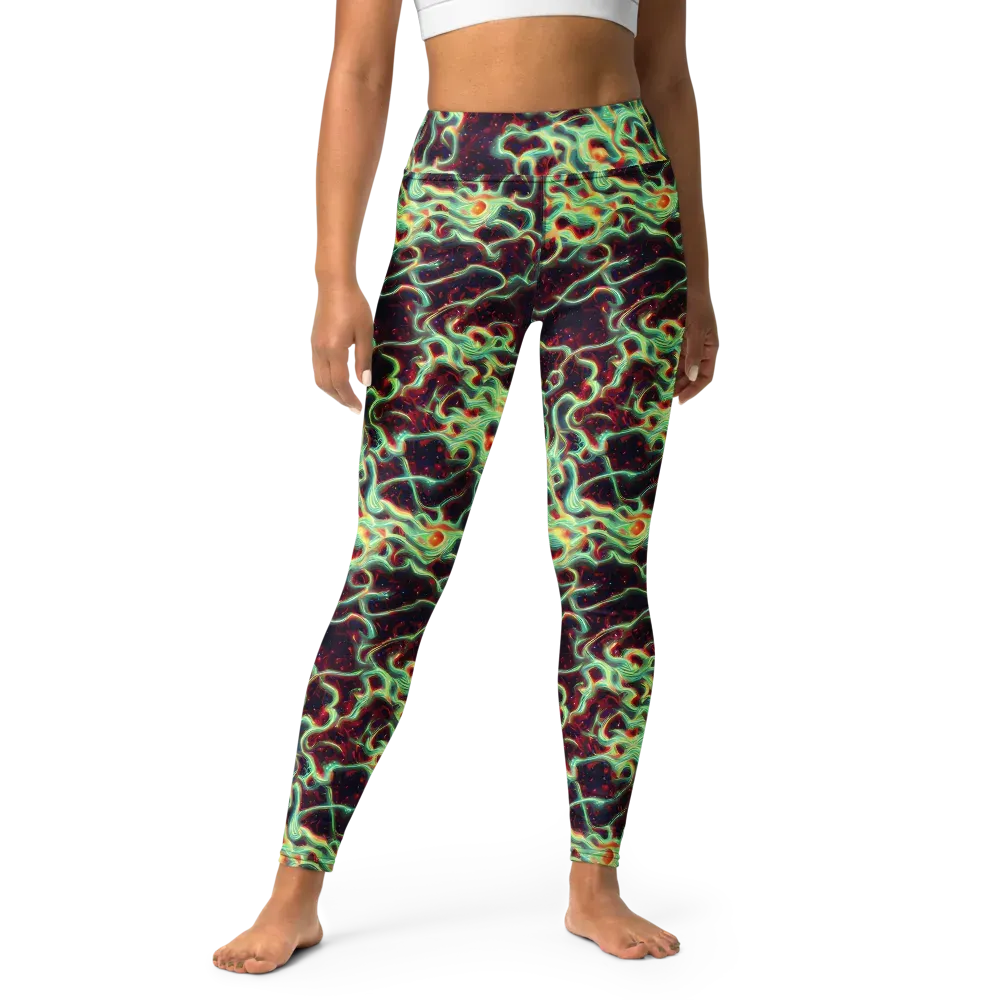 Chimeric Currents on Yoga Leggings — Front
