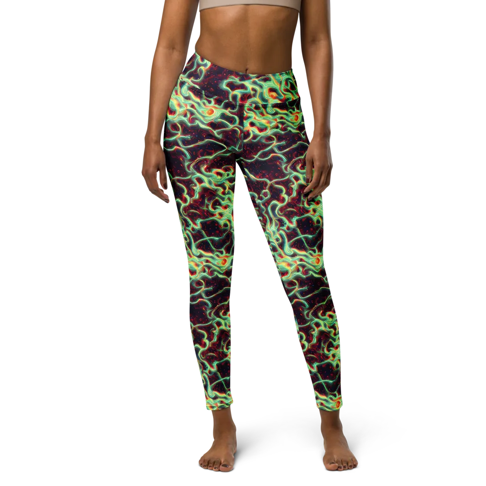 Chimeric Currents on Yoga Leggings — Front